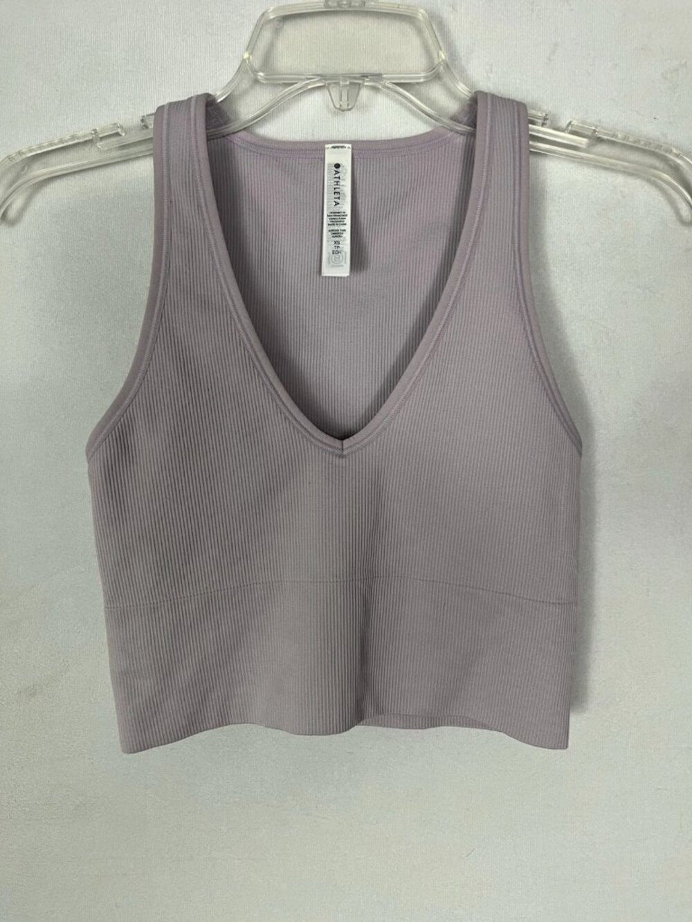 Athleta Women’s  Aurora Crop Rib Tank Light Purple Lilac XS New With Tags $44